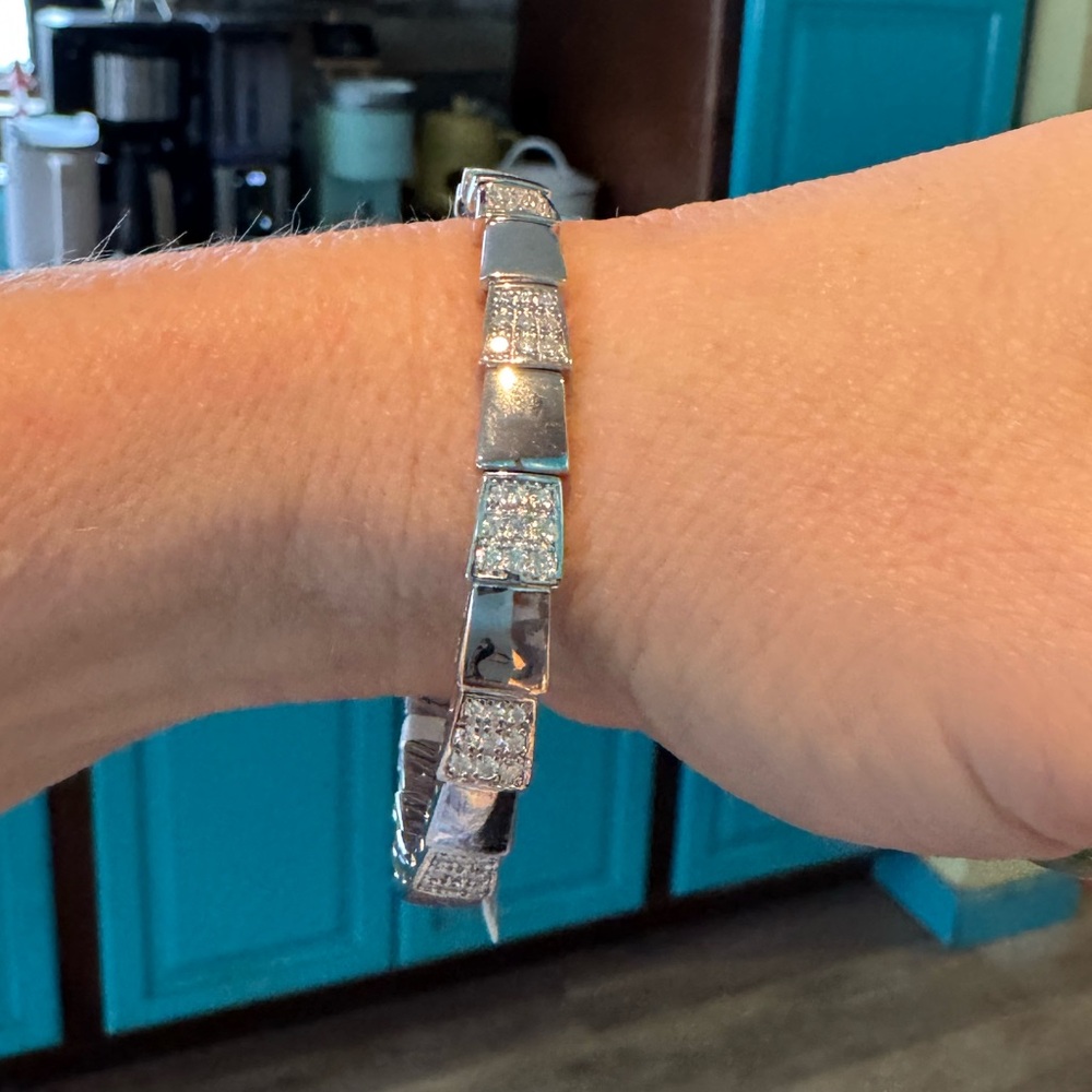 6.5 ctw moissanite snake bangle bracelet - Picture 3 of 6